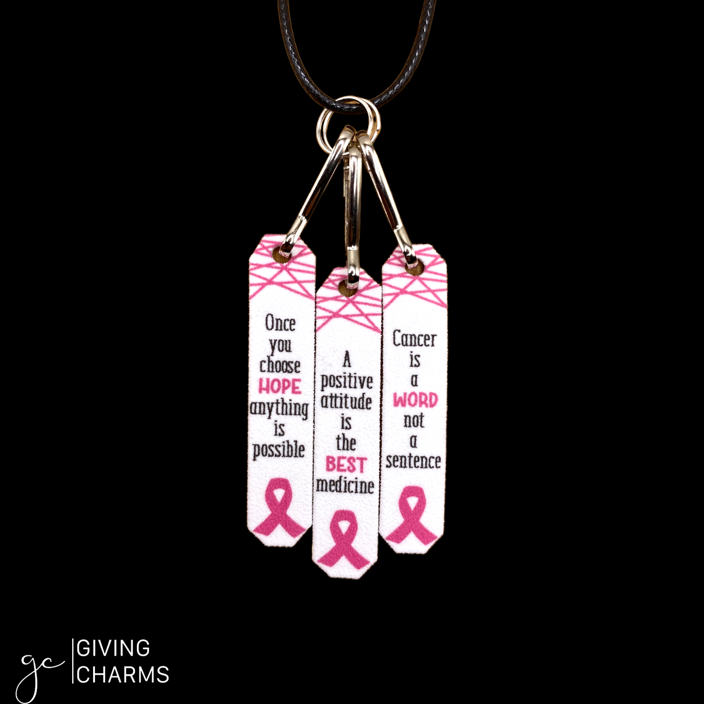 Cancer FIGHTER Charms | 3-Charm Necklace