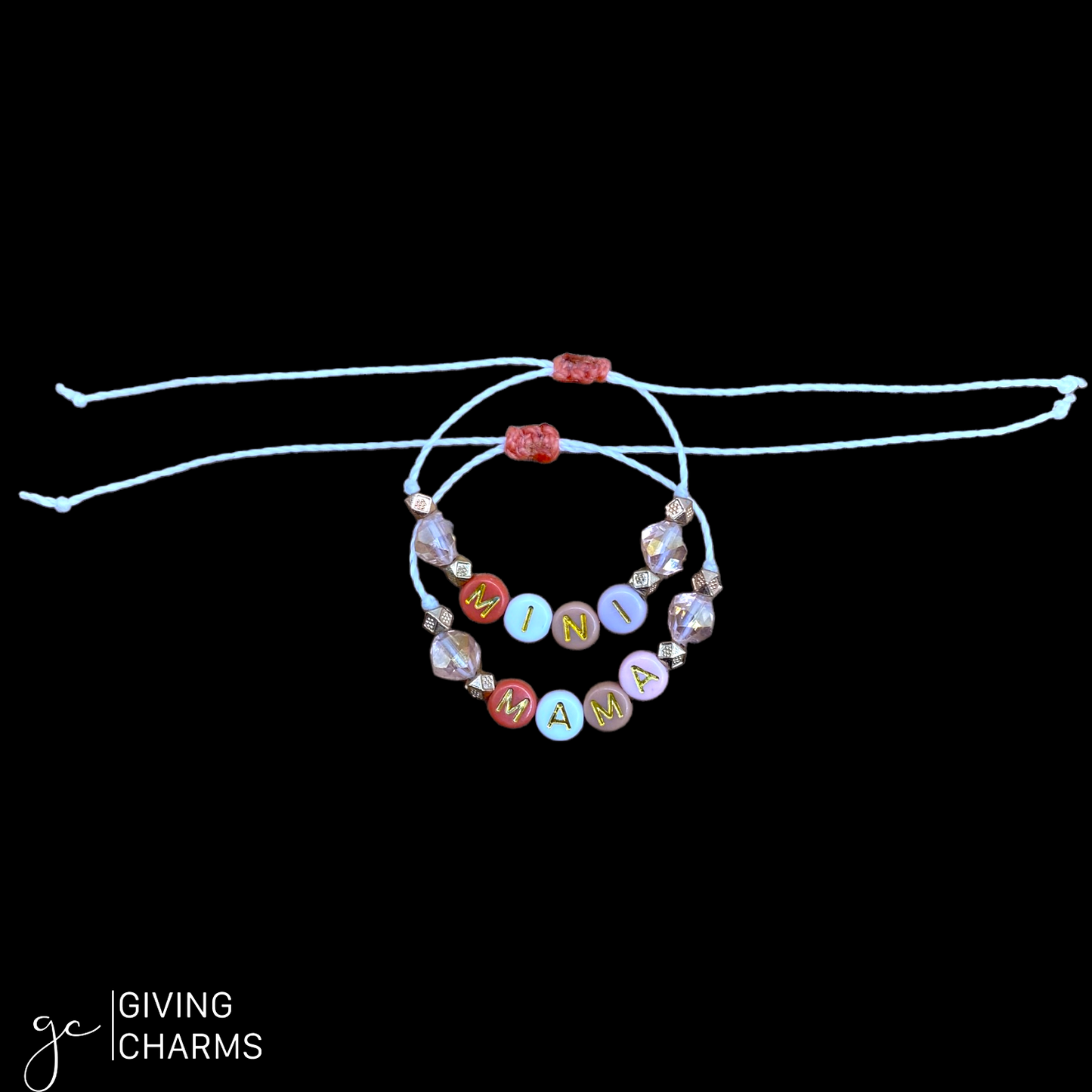 MAMA & MINI Matching Adjustable Letter Bead Bracelets