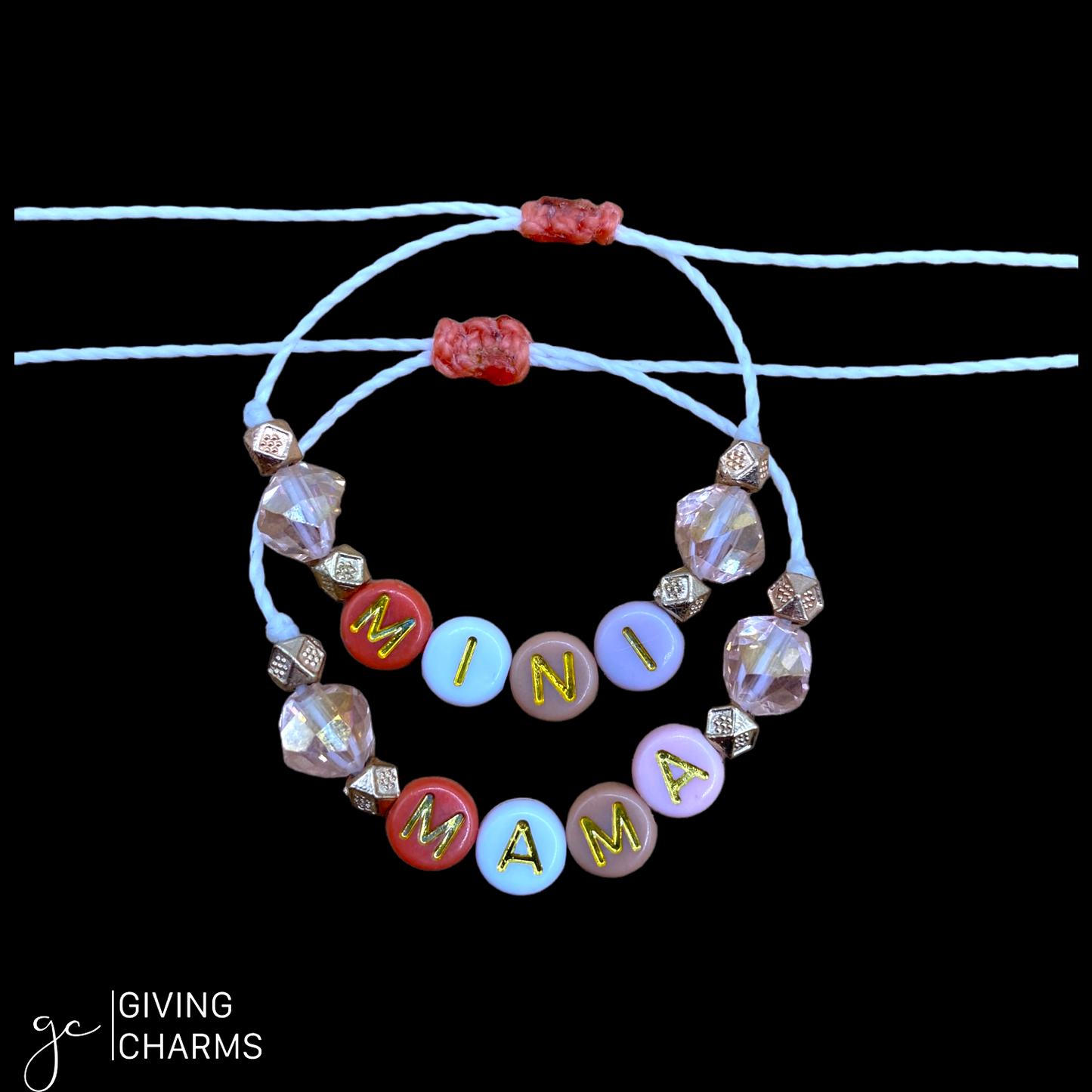MAMA & MINI Matching Adjustable Letter Bead Bracelets
