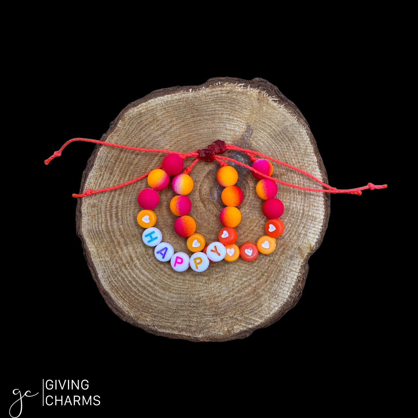 YOUTH Pink/Orange | Letter Bead Bracelet