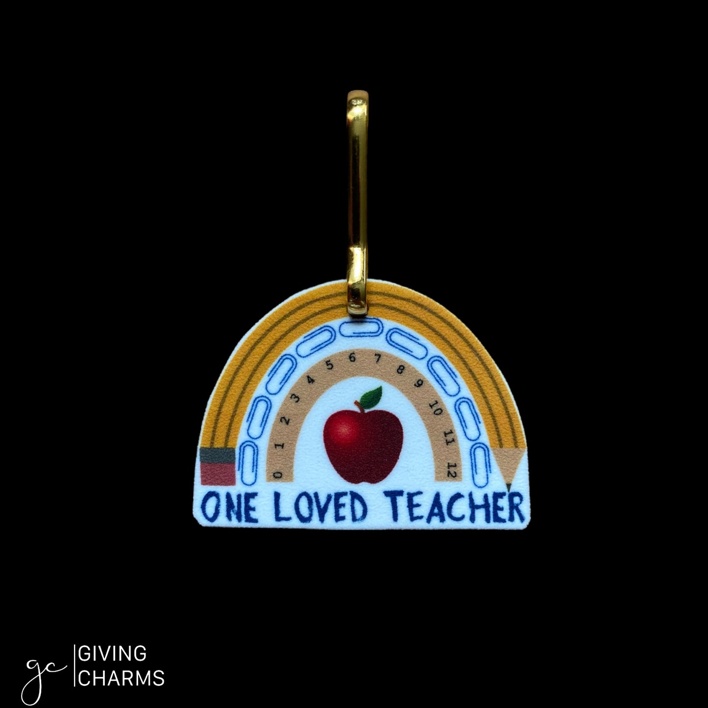 School Supply Rainbow | Necklace or Keyring (Customizable)