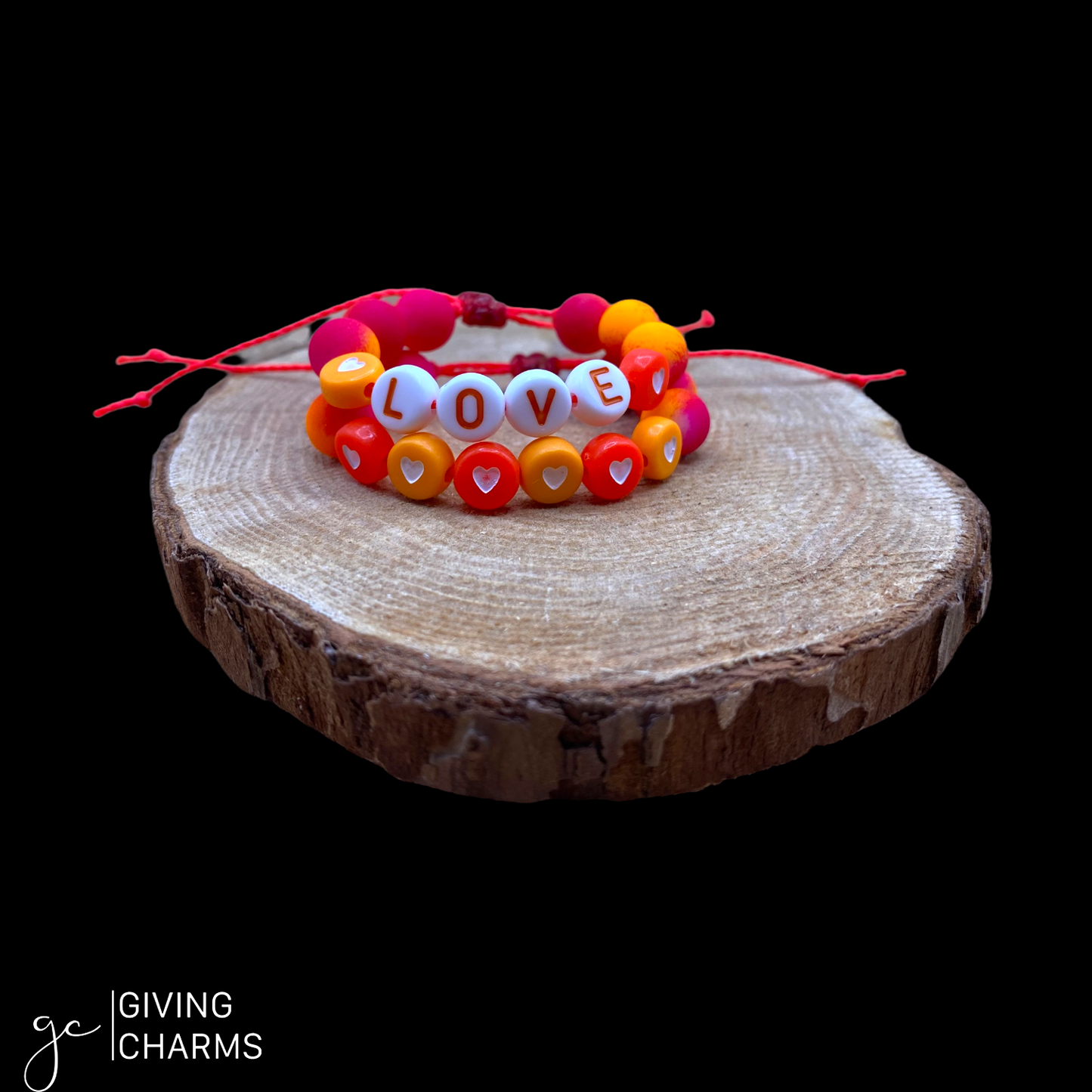 YOUTH Pink/Orange | Letter Bead Bracelet