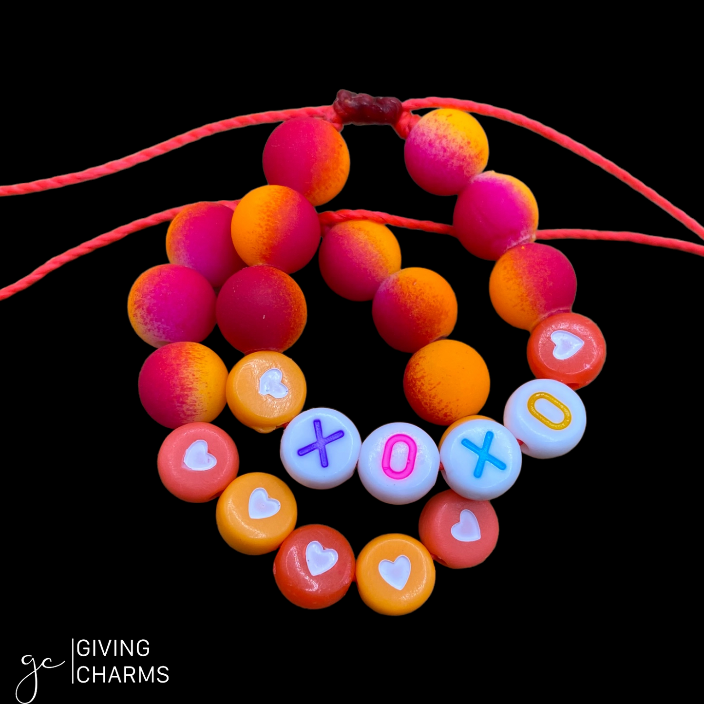YOUTH Pink/Orange | Letter Bead Bracelet