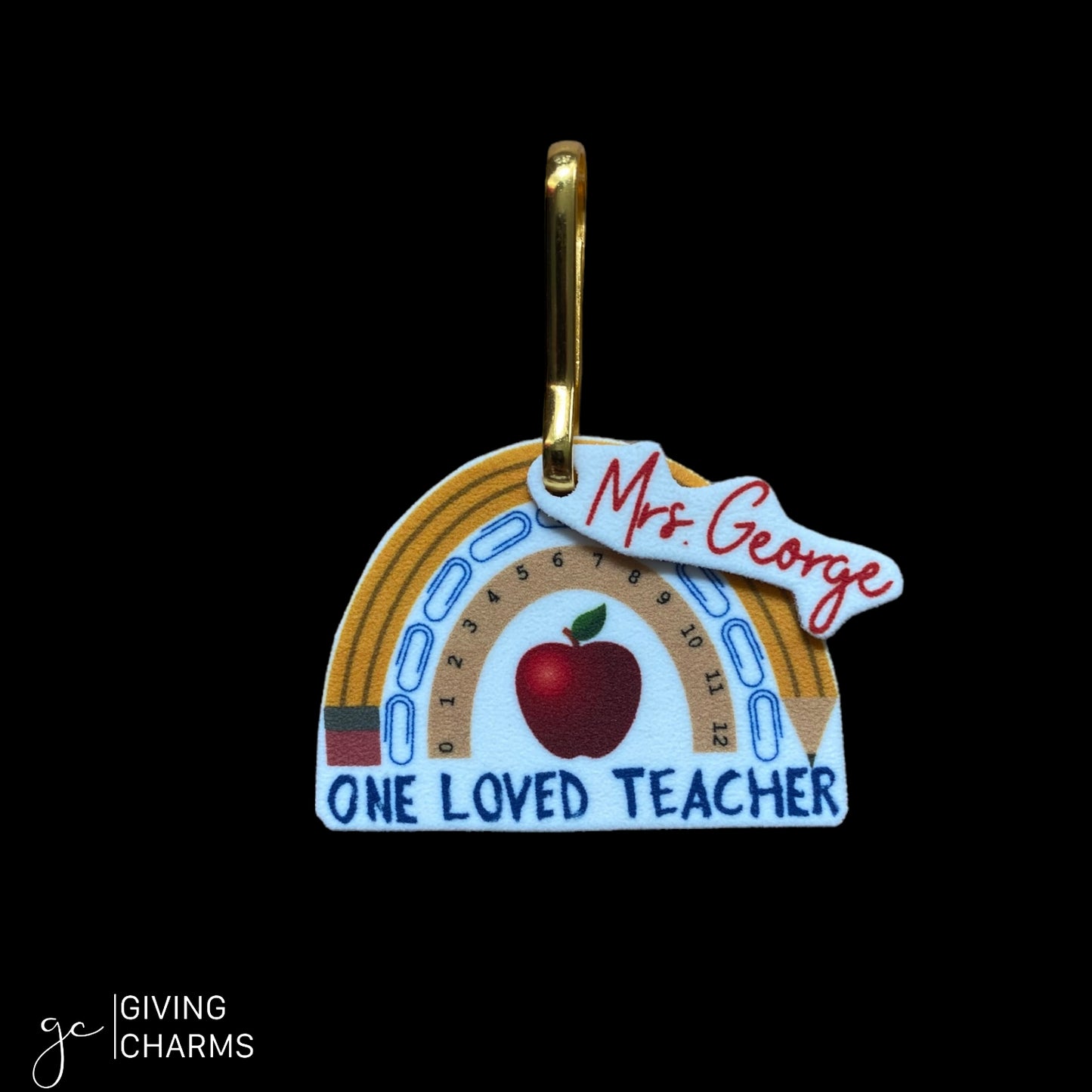 School Supply Rainbow | Necklace or Keyring (Customizable)