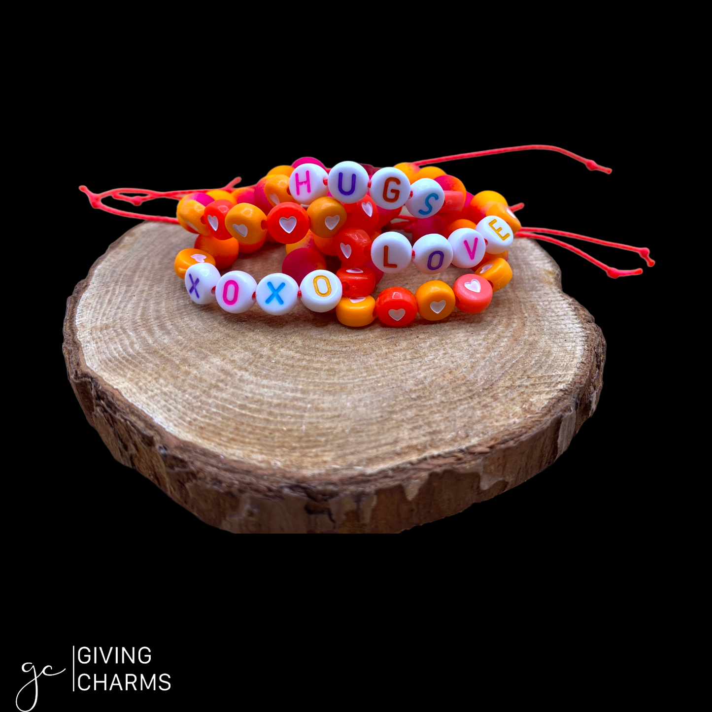 YOUTH Pink/Orange | Letter Bead Bracelet
