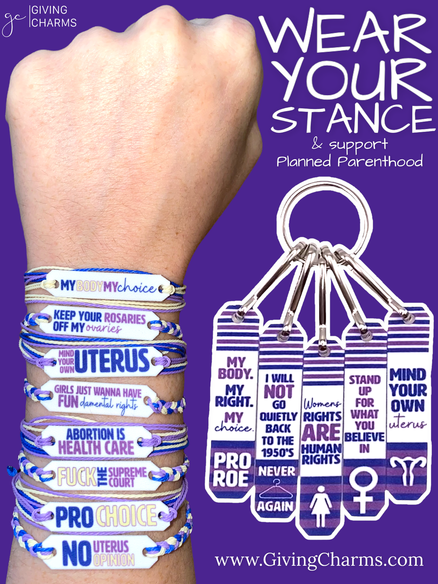 WEAR YOUR STANCE | Necklace, Keyring & Charm Strings Bracelets
