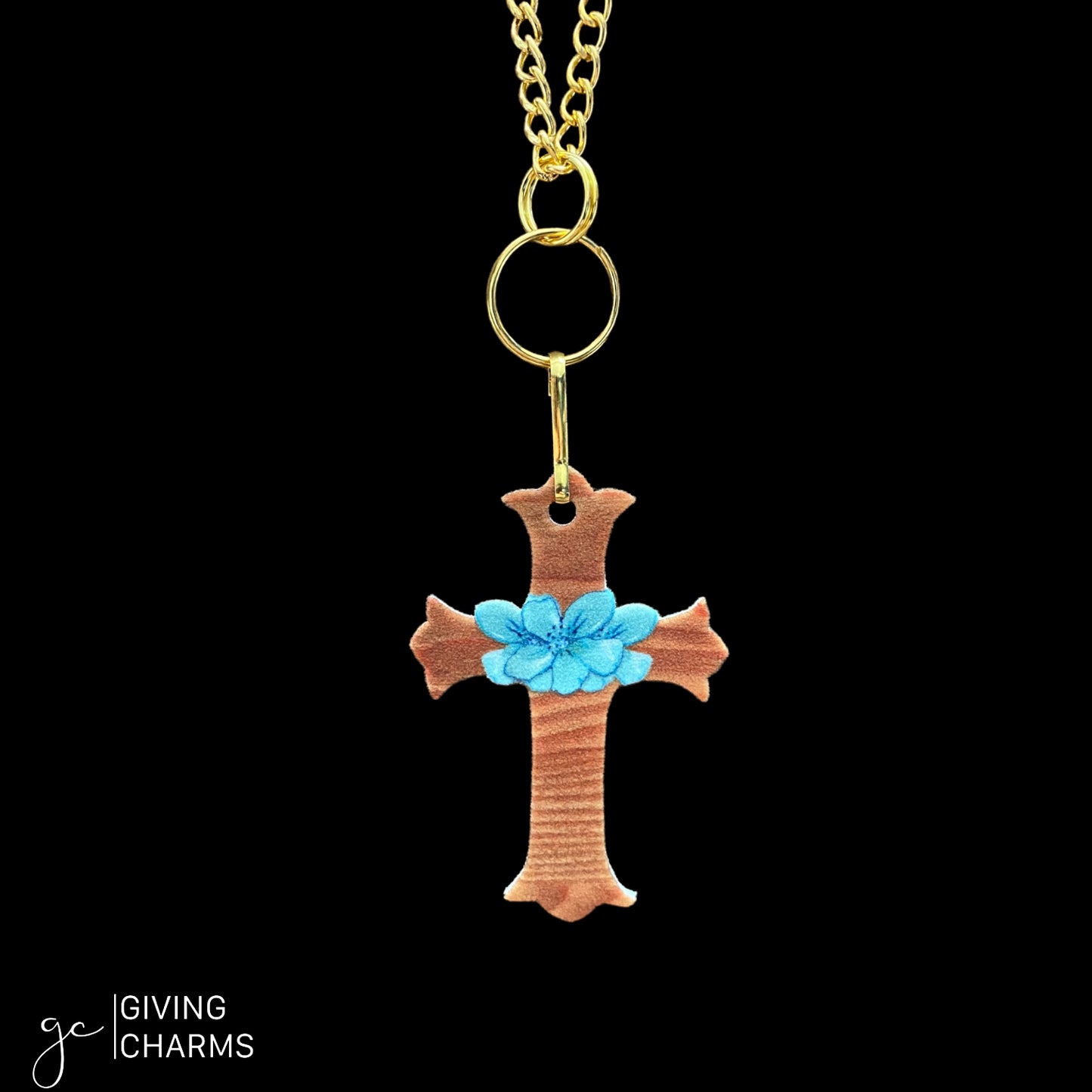 Blue Flower Cross | MultiWear Necklace