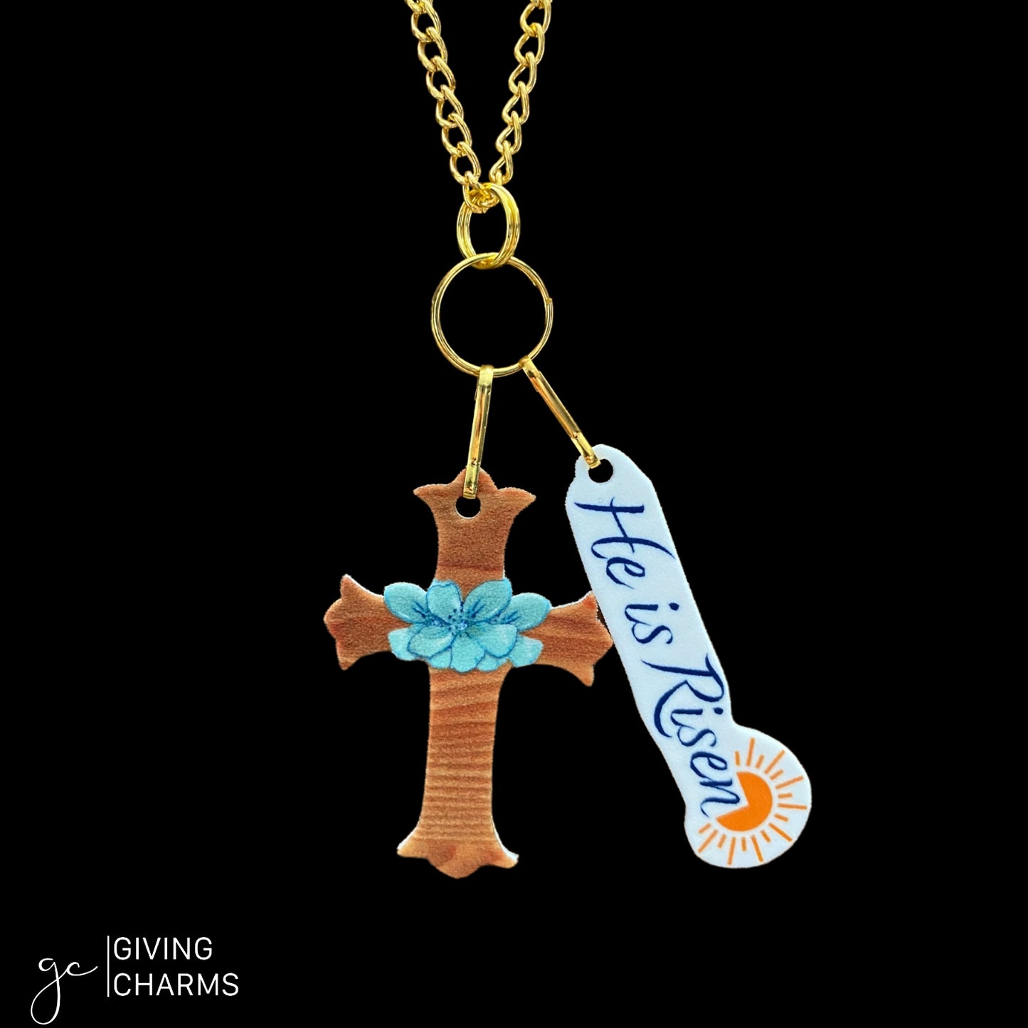 Blue Flower Cross | MultiWear Necklace