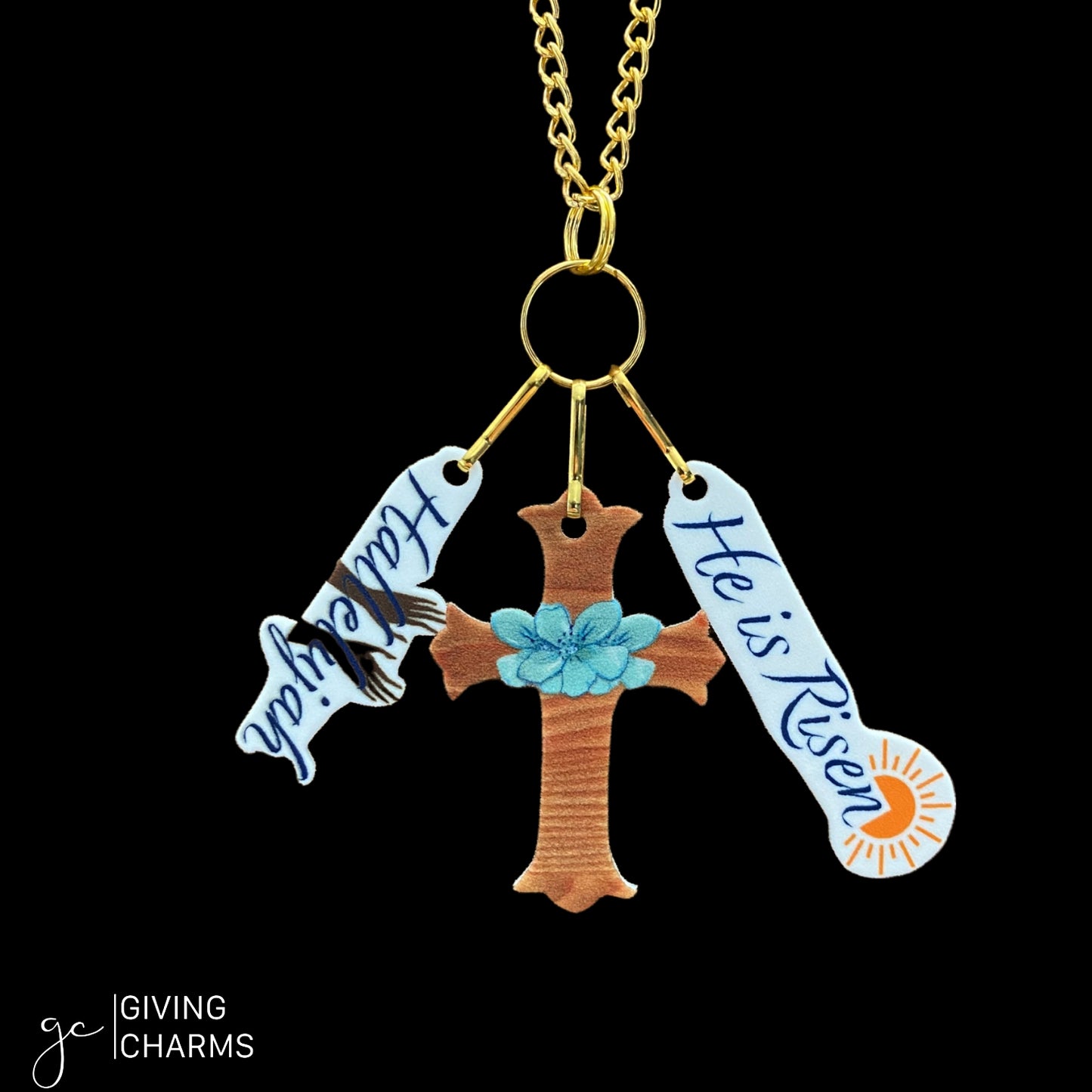 Blue Flower Cross | MultiWear Necklace