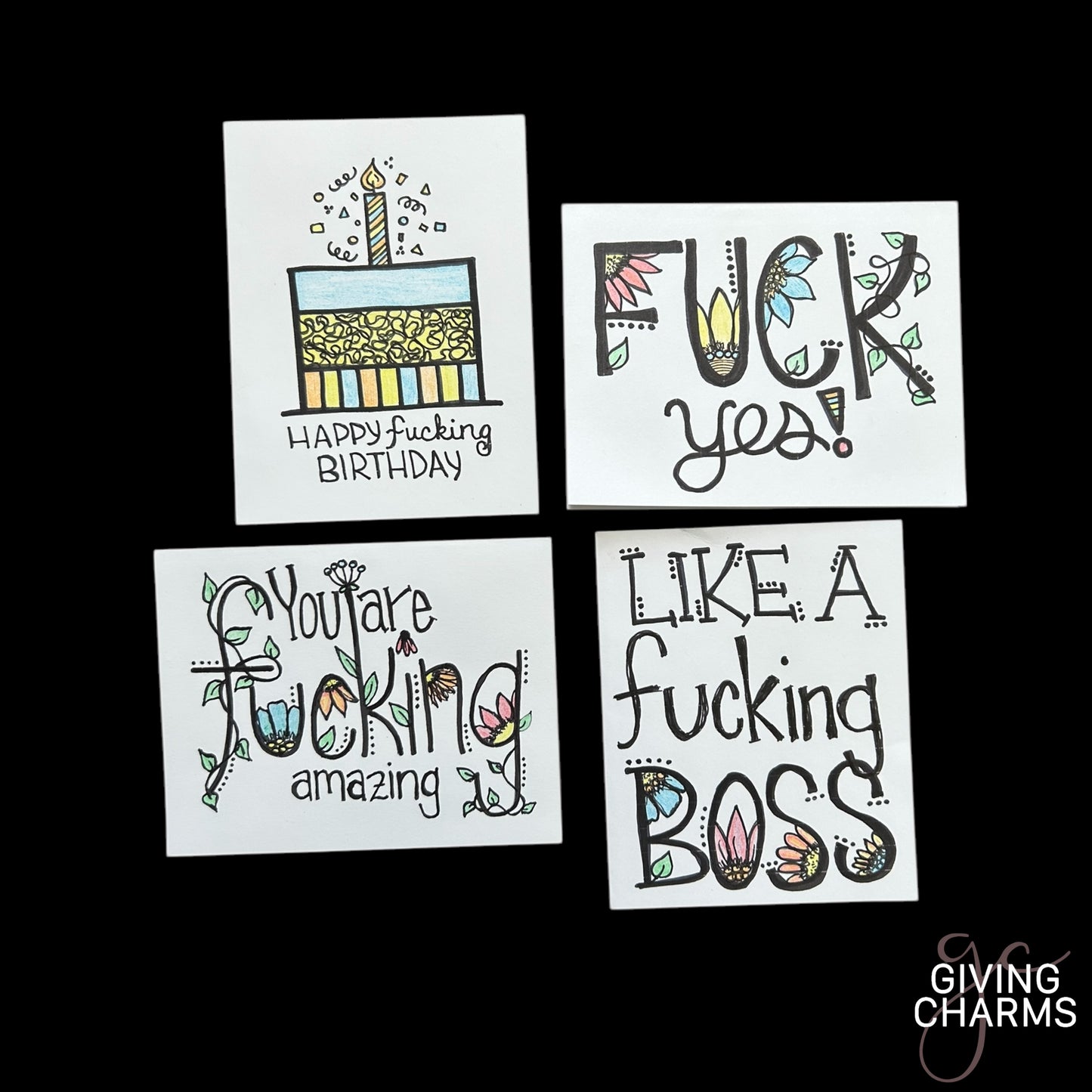 Color Me Kind & Cursey Cards