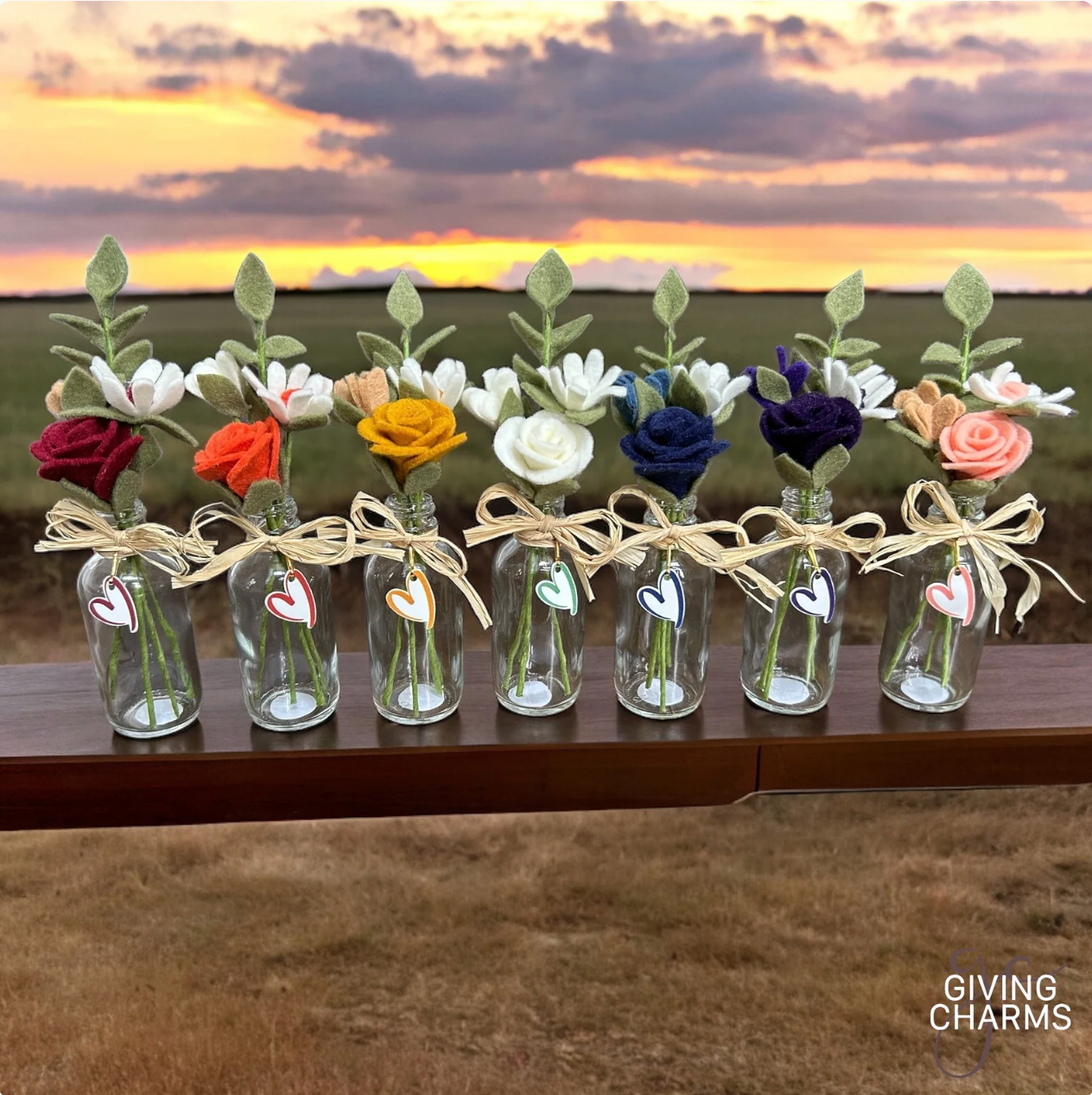 Mini Felt Rosebud Bouquet