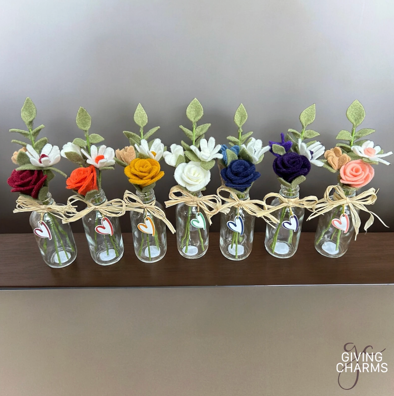 Mini Felt Rosebud Bouquet