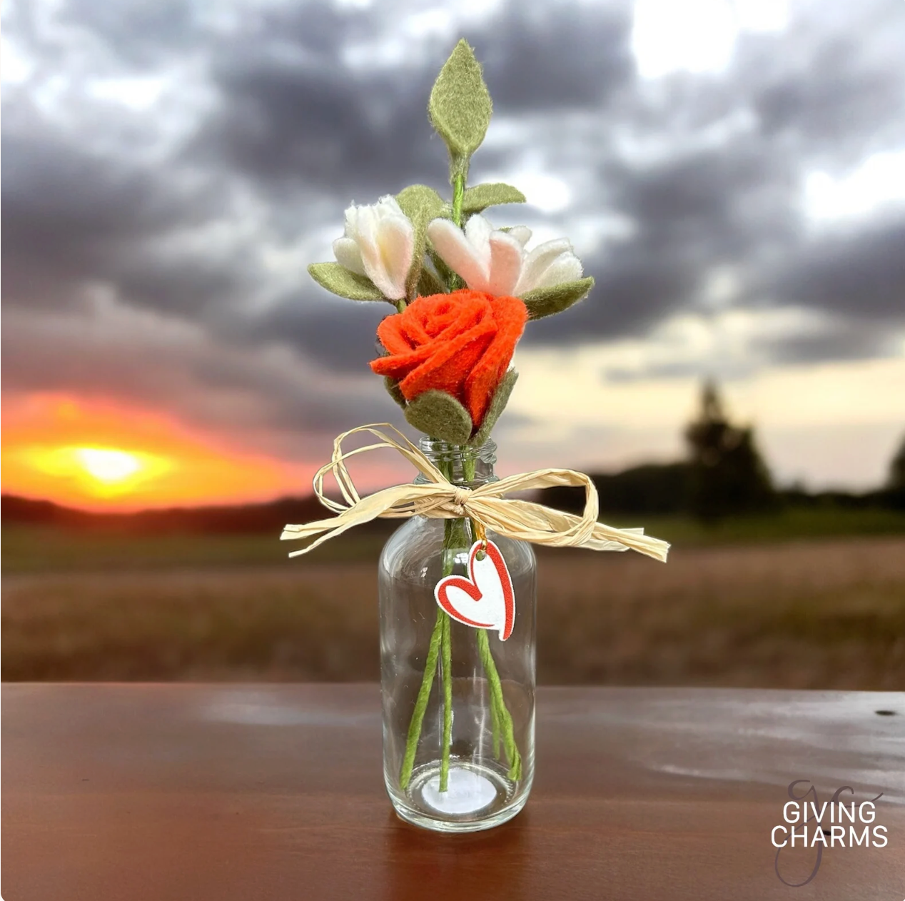 Mini Felt Rosebud Bouquet