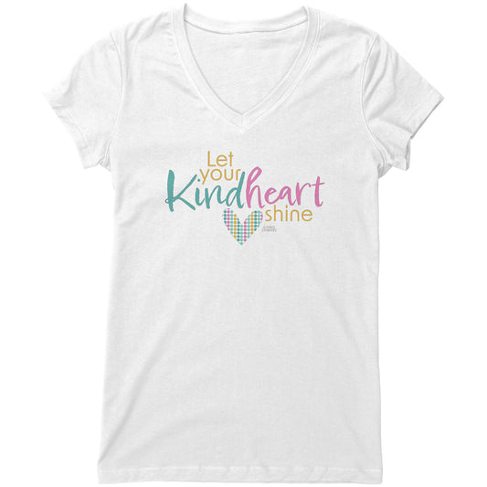 Let Your Kind Heart Shine - White Women's V-Neck