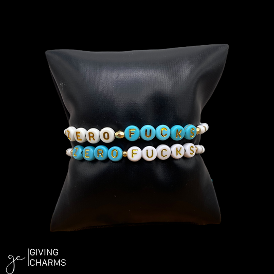 Zero Fucks | Letter Bead Bracelet
