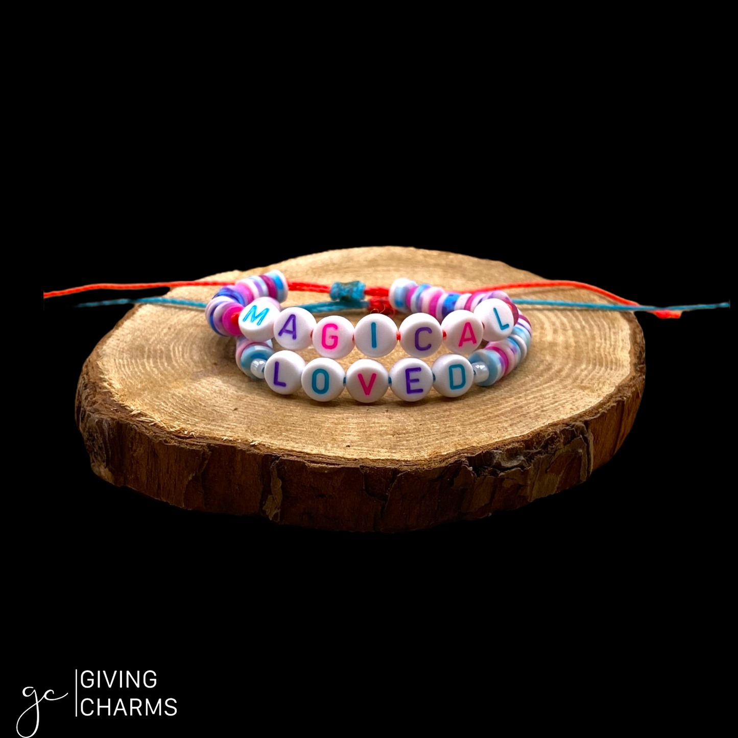 Rainbow Letter Bead Bracelet