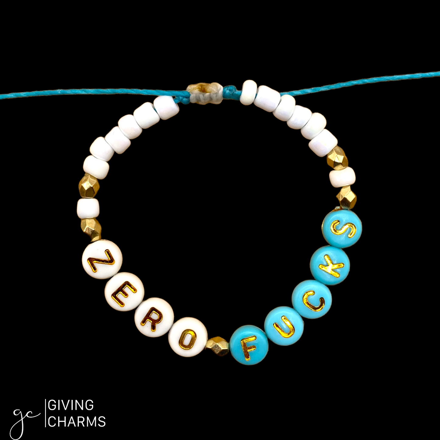 Zero Fucks | Letter Bead Bracelet
