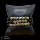 Gold & Black Letter Bead Bracelet
