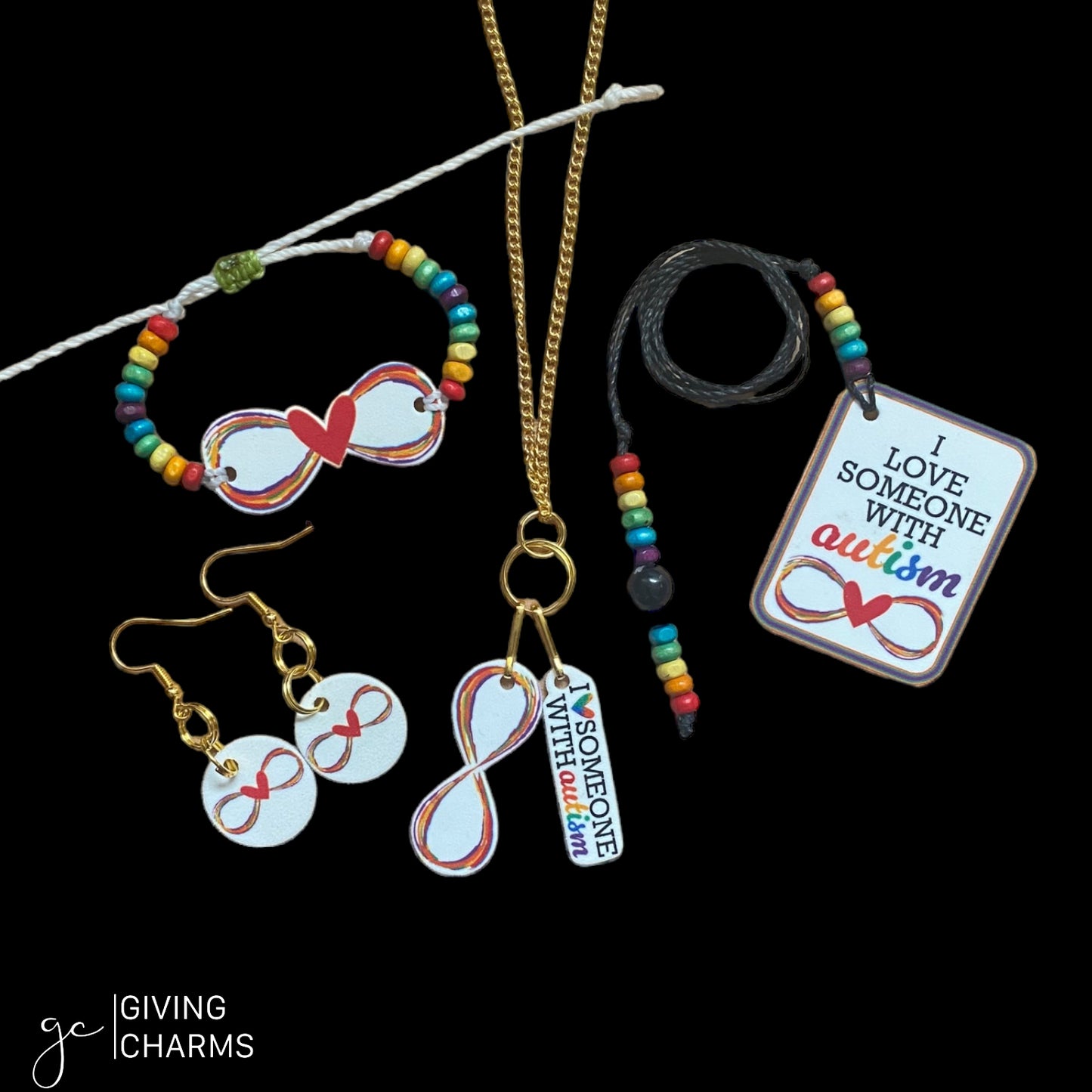 Autism | Adjustable Beaded Charm Bracelet