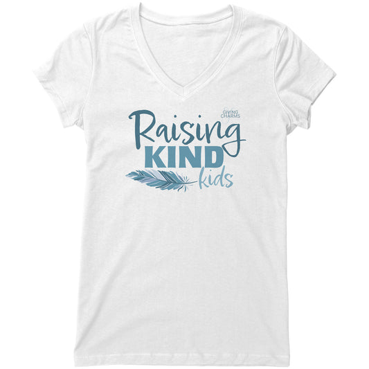 Raising Kind Kids - Women's White V-Neck