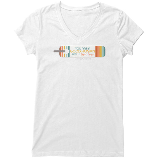 Women's Good Human Kind Heart V-Neck