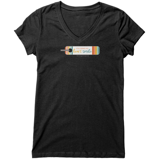 Women's V-Neck - You make my heart smile