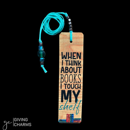 When I think about books I touch my shelf| Beaded Bookmark