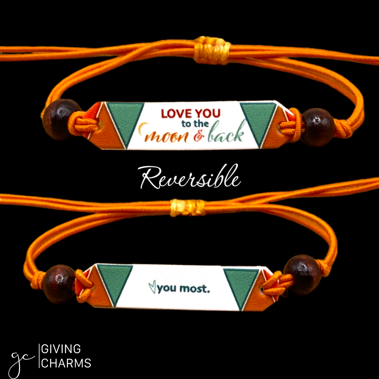 Reversible Family Beaded Charm Bracelet