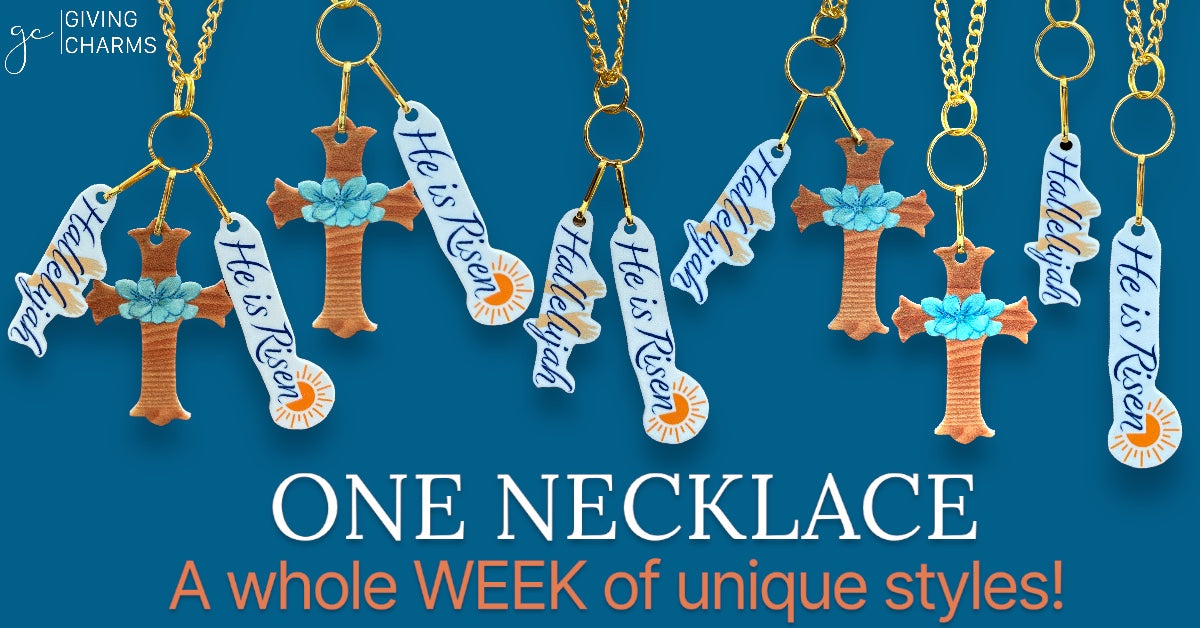 Blue Flower Cross | MultiWear Necklace