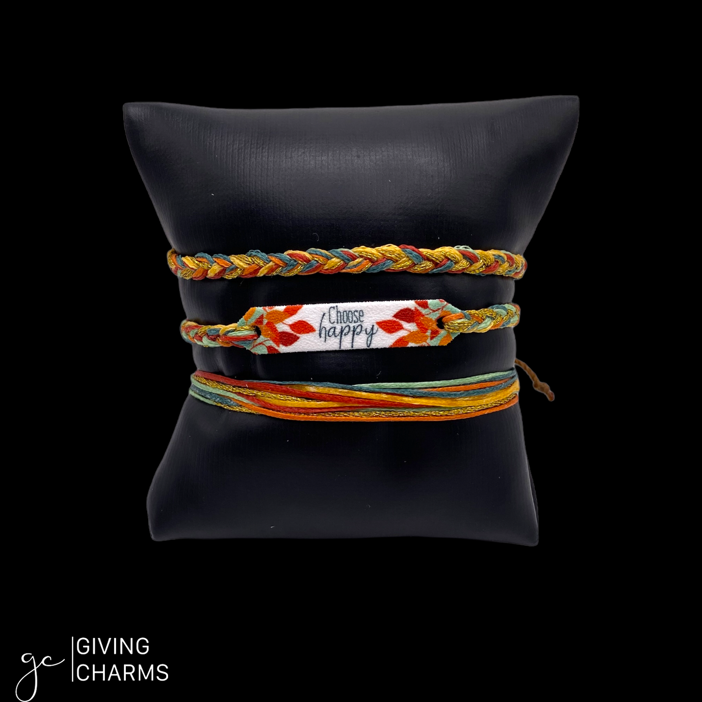 Meme’s Kindness Set | Choose Happy | Charm Strings Bracelet | Stacker Set