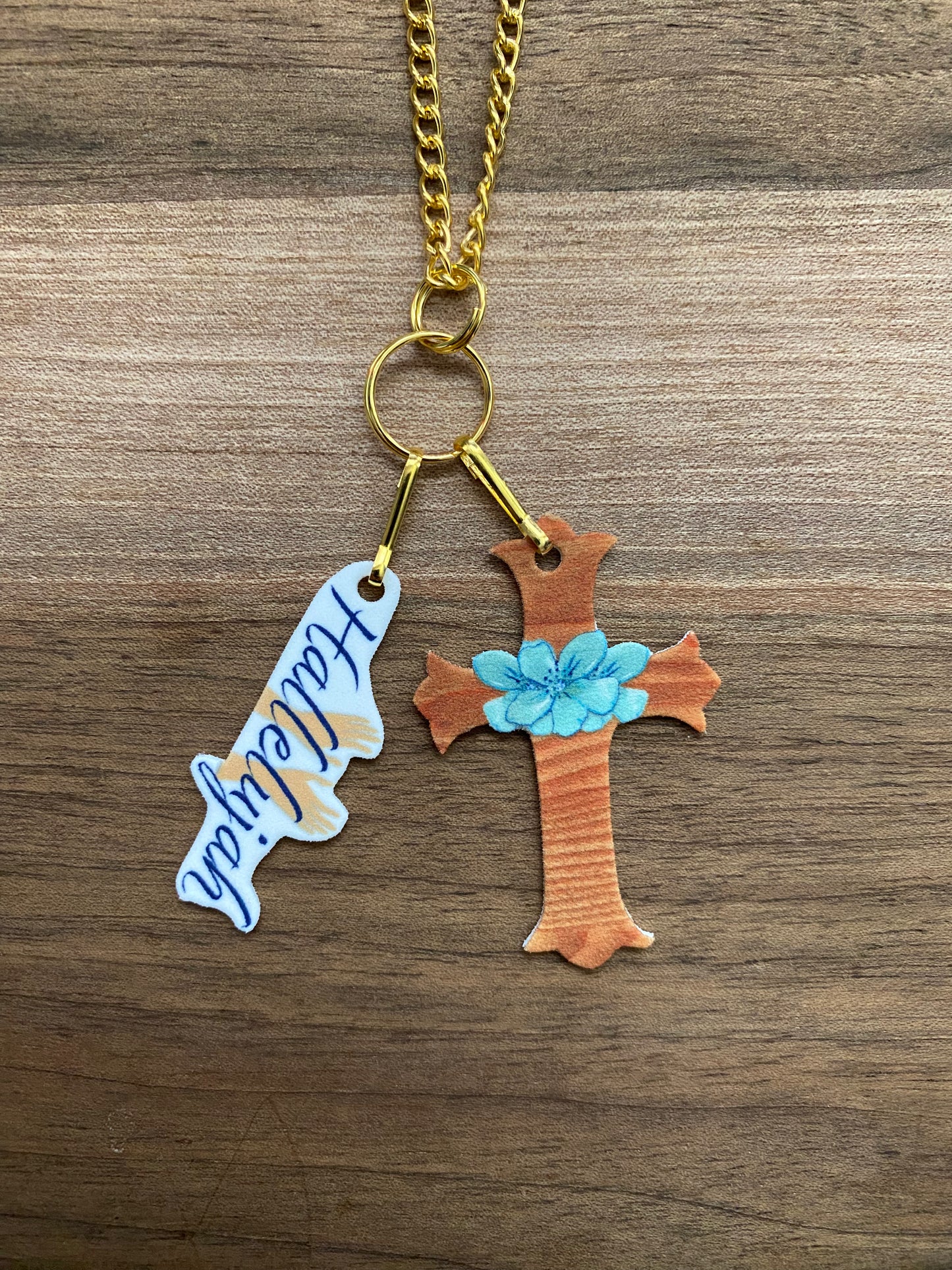 Blue Flower Cross | MultiWear Necklace